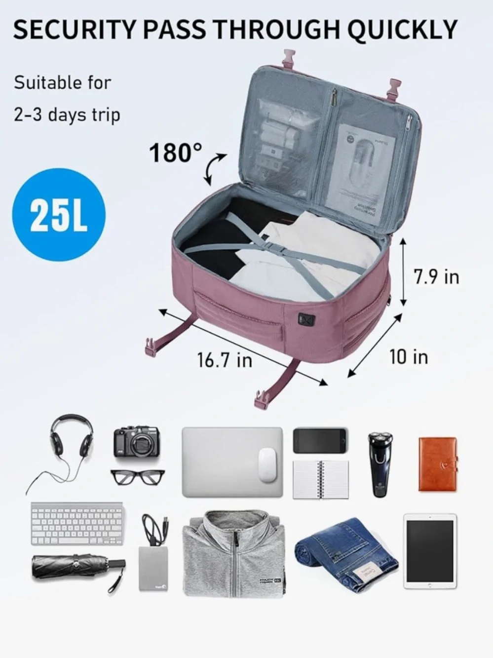 Nine West Travel Backpack Carry-On Bag 16.7x10x7.9 in